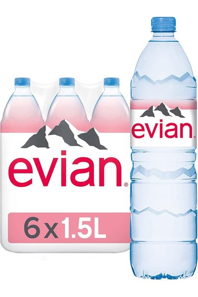 Evian Mineral Water, Naturally Filtered Drinking Water, 1.5 Liter Bottled Wat...