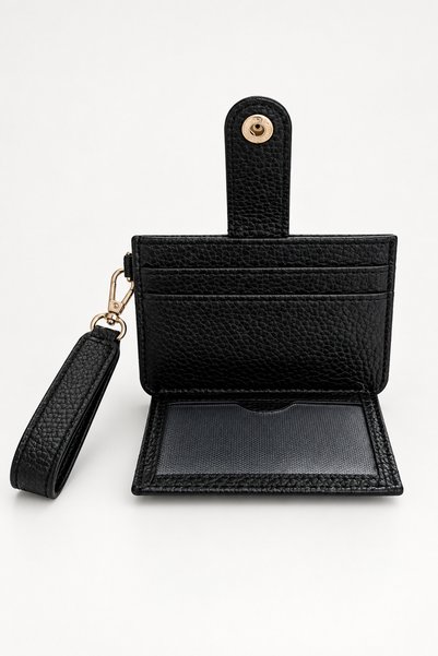 Av A Dos Women's Card Holder Wallet with Wrist Strap Mini Wallet with Snap Closure Card Compartment Transparent Id Compartment