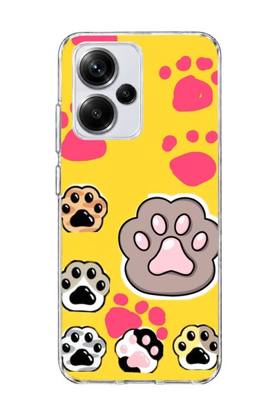 lelia Redmi Note 13 Pro Plus 5g Compatible Colorful Paw Yellow Printed Transp...