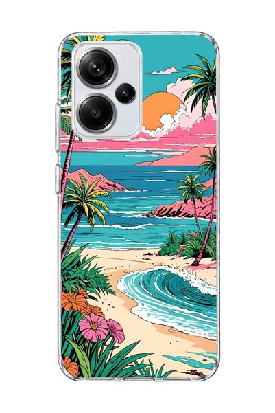 lelia Redmi Note 13 Pro Plus 5g Compatible Tropical Beach Palm Printed Transp...