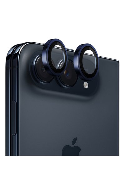 BLUEO iPhone Duo Camera Metal Frame Film, Glass, Blue