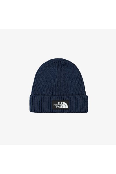 THE NORTH FACE Logo Box Cuffed Unisex Blue Beanie
