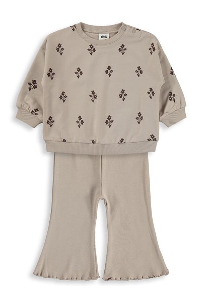 Civil Baby Triple Floral Print Set for 6-18 Months - Beige