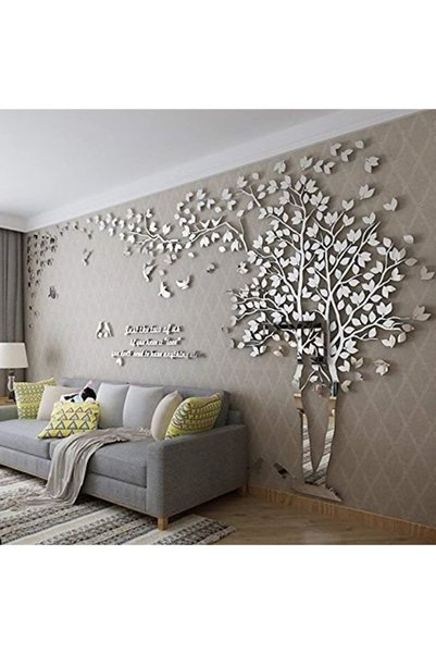 Noonedibs Autocolant de perete 3D cu copac DIY pentru decorul camerei de zi, ...