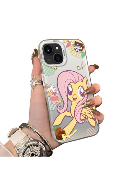 ucuc حافظة هاتف بنمط Fluttershy متوافقة مع iPhone 14 Plus/15 Plus مع لوحة خلف...