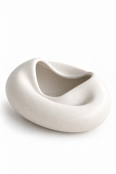 Beige & Stone Vază ceramică albă Astra - Colecția Luna