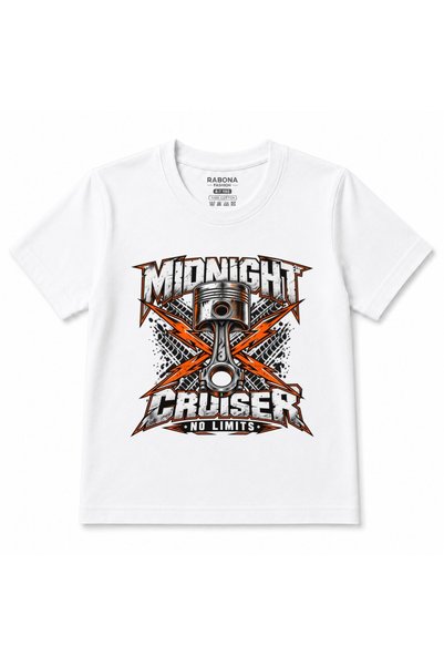 Rabona Fashion Midnight Cruiser - No Limits Motorcycle Piston Graphic Kids T-...
