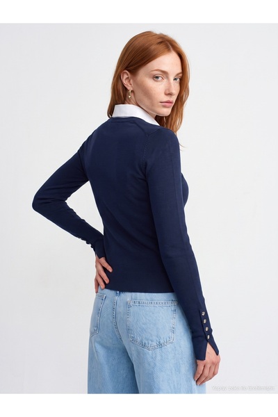 Dilvin Crew Neck Mid-Sleeve Drop Sweater