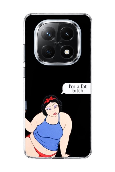 lelia حافظة هاتف شفافة مطبوعة باللون الأسود متوافقة مع Redmi Note 14 Pro Plus 5G