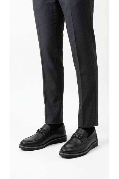 Ustalar Ayakkabı Çanta Black Men's Genuine Leather Shoes 013.185-1