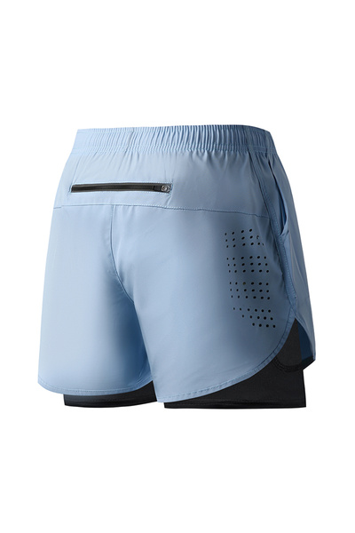 Choice شورت رياضي رجالي XL (80-90 كجم) أزرق سماوي سريع الجفاف للياقة البدنية،...