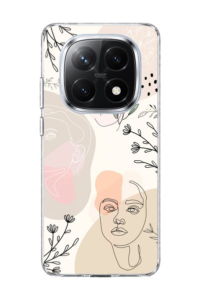 lelia غطاء هاتف شفاف متوافق مع Redmi Note 14 Pro Plus 5G مع طباعة أوراق الشجر