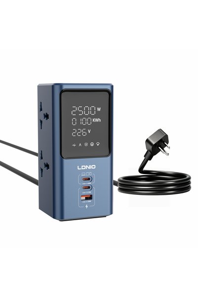 choice2 2m US Plug LDNIO Tower Multi Tap Real-time Power LED Display Cube Pow...