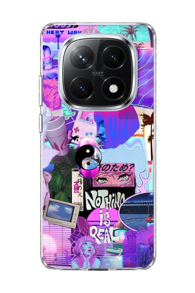 lelia حافظة هاتف شفافة متوافقة مع Redmi Note 14 Pro Plus 5G بتصميم نحت نخيل أ...