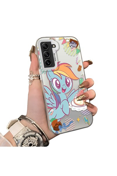 ucuc Rainbow Dash Pattern Phone Case with Silicone Edges and Acrylic Hard Bac...