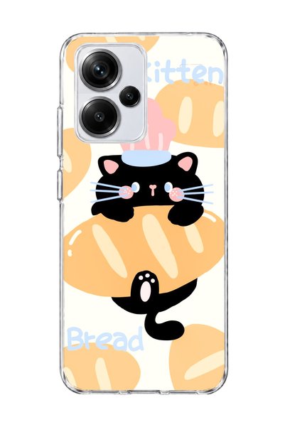 lelia Redmi Note 13 Pro Plus 5g Compatible Black Cat Bread Printed Transparen...
