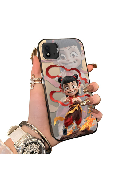 ucuc حافظة هاتف بنمط Nezha غير شفافة متوافقة مع Realme C11 2021 مع لوحة خلفية...