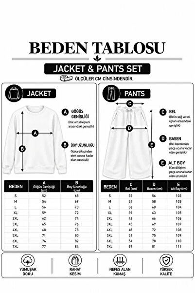 Joetsu Kadın Büyük Beden Çiçek Baskılı İkili Takım Bisiklet Yaka Sweatshirt ve Bol Paça Pantolon