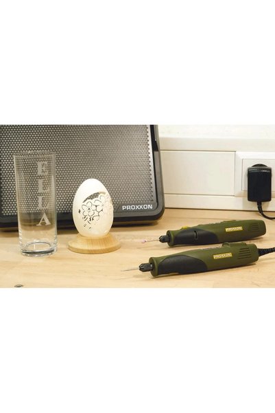 Proxxon 28640, Set pentru gravura GG/A cu acumulator, 3 trepte de viteza + ac...