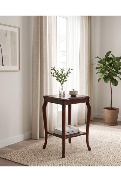 KleinHaus Furniture Kare Ahşap Saksılık, Dekoratif Yan Sehpa