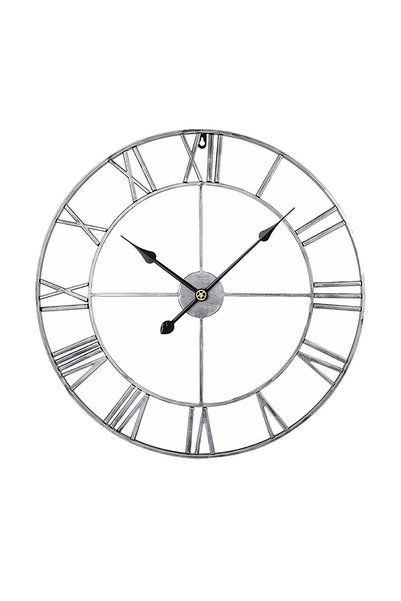 Noonedibs Ceas de perete retro cu cifre romane din metal, ceas rotund modern ...