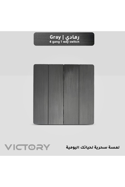 Treek Light مفتاح كهربائي رمادي اللون بأربعة أزرار على الطراز الفيكتوري شامبين