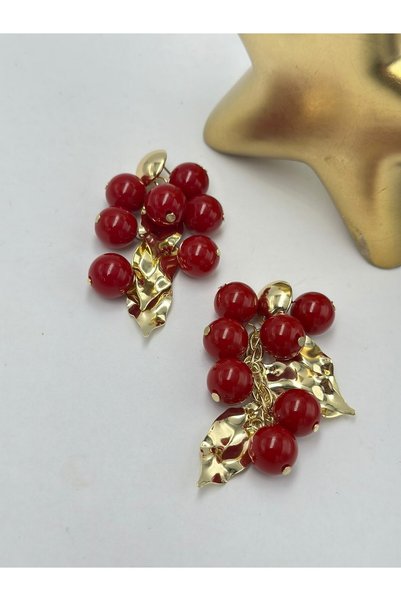 BYYEŞO Bead and Leaf Detail Premium Earrings