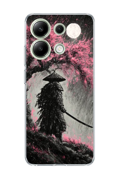 lelia Redmi Note 13 4g Compatible Samurai Full Moon Printed Transparent Phone...