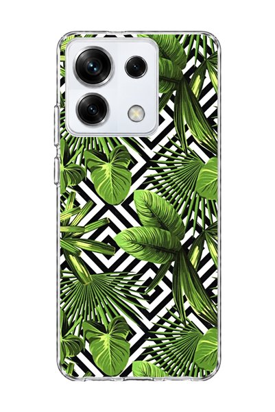 lelia حافظة هاتف شفافة متوافقة مع Redmi Note 13 Pro 5G مطبوعة بتصميم هندسي عل...