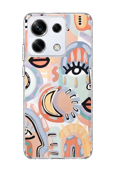 lelia حافظة هاتف شفافة متوافقة مع Redmi Note 13 Pro 5G مطبوعة بتصميم وجه وعين...