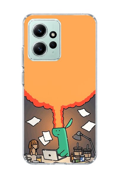 lelia حافظة هاتف شفافة مطبوعة بطبعة ديناصور أخضر مضحكة متوافقة مع Redmi Note ...