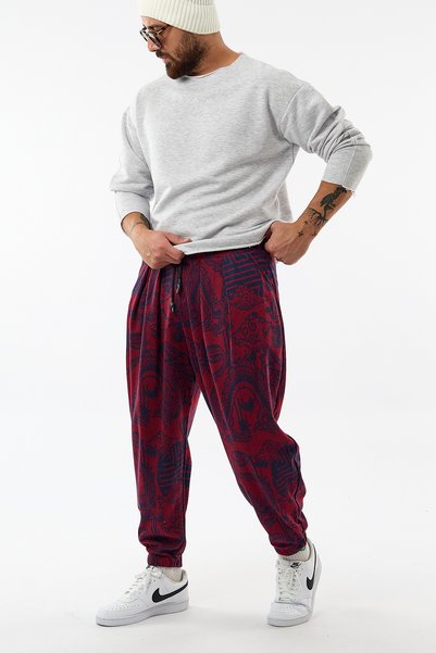 COCOPELLI Pantaloni jogger pentru bărbați, cu imprimeu dragon, cu talie elastică, croială confortabilă, COC3652