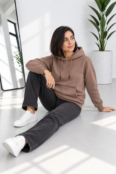 by fiyaka fashion Premium Quality Comfortable Fit 3-Ply Cotton Kangaroo Pocket Hooded Sweatshirt