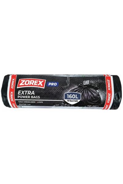 ZOREX Saci menajeri Pro, 160L, negri, 10 buc/rolă