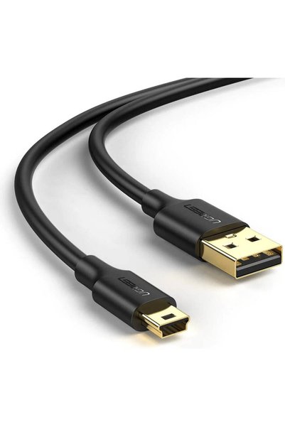 Ugreen كابل USB-A إلى Mini-USB ذو 5 دبابيس، USB 2.0، بطول 1.5 متر، أسود