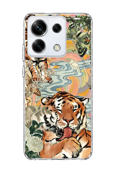 lelia Redmi Note 13 Pro 5g Compatible Tiger Oriental Printed Transparent Phon...