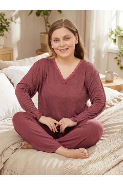 Genel Markalar Bambu İnterlok Büyük Beden Pijama Takımı