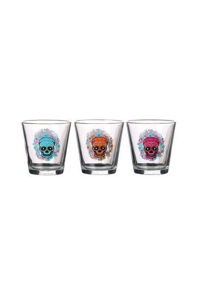 Urban Living Set de trei pahare din sticlă transparentă 25.5 cl Craniu Mexican