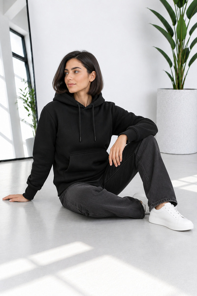 by fiyaka fashion Premium Quality Comfortable Fit 3-Ply Cotton Kangaroo Pocket Hooded Sweatshirt