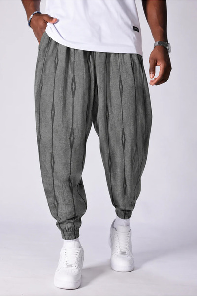 FıttingRoom Elastic Waist Pleated Patterned Half-Shalwar