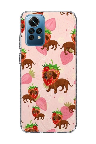 lelia Redmi Note 12 Pro 4g Compatible Strawberry Sausage Dog Printed Transpar...