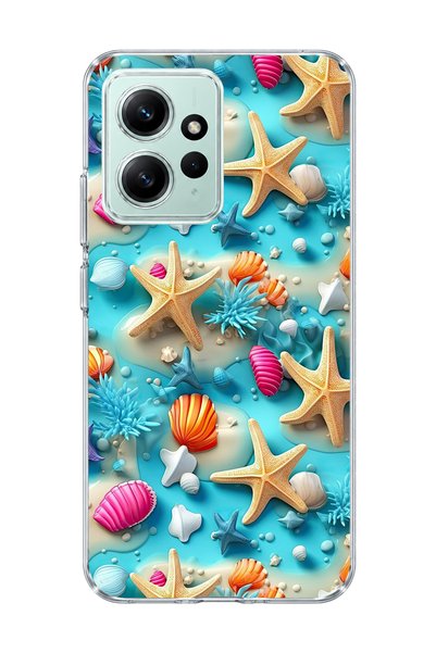 lelia Redmi Note 12 4g Compatible Starfish Seashell Printed Transparent Phone...