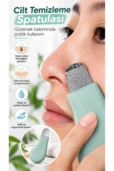 QesQin Siyah Nokta Temizleyici Metal Cilt Bakım Aparatı Akne Temizleyici & Gözenek Sıkılaştırıcı Spatula