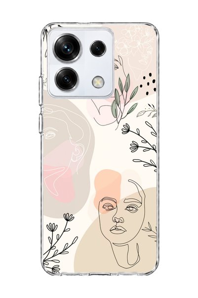 lelia حافظة هاتف شفافة متوافقة مع Redmi Note 13 Pro 5G مطبوعة بتصميم أوراق الشجر