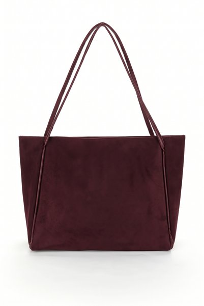 Luvenis Women's Suede Tote Bag with Zippered Inner Pocket, Large Casual Shoulder Bag 42X26 cm