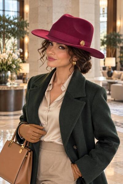 Wearflawless Women's Panama Fedora Hat, Sert Trend Panama Fedora Hat