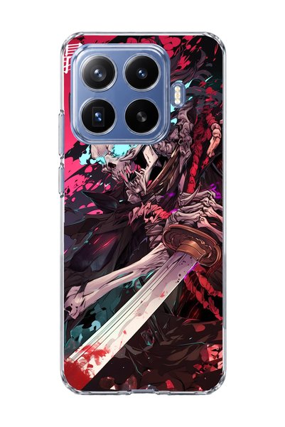 lelia Mi 17t Pro Compatible Skeleton Samurai Printed Transparent Phone Case