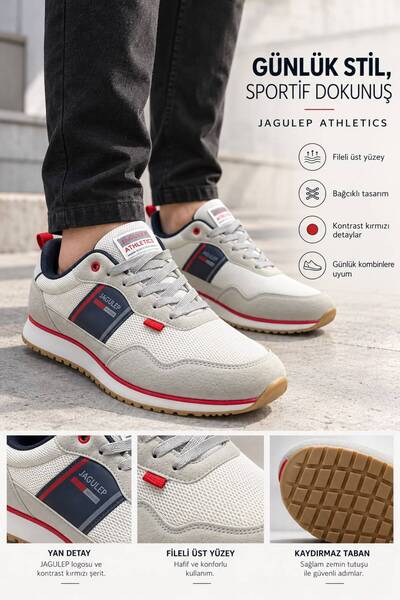 Jagulep Lace-Up Modern and Classic Look Sneakers