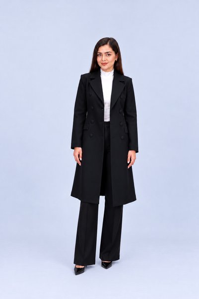 Stilife Fermin Uzun Blazer Ceket Siyah