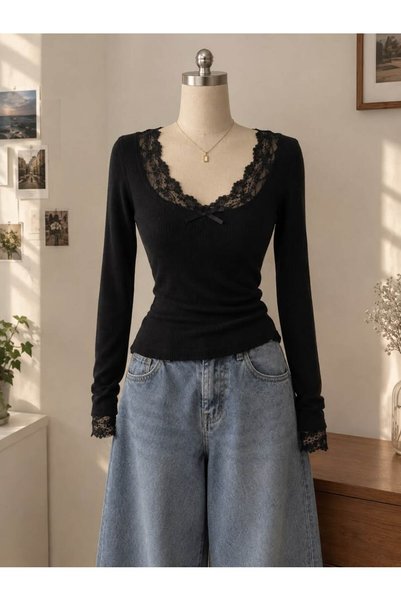 hilal vardar butik SİYAH LORA BLUZ